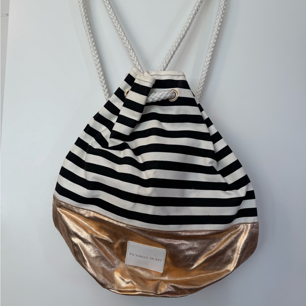 Victoria's Secret Black and Gold Backpack